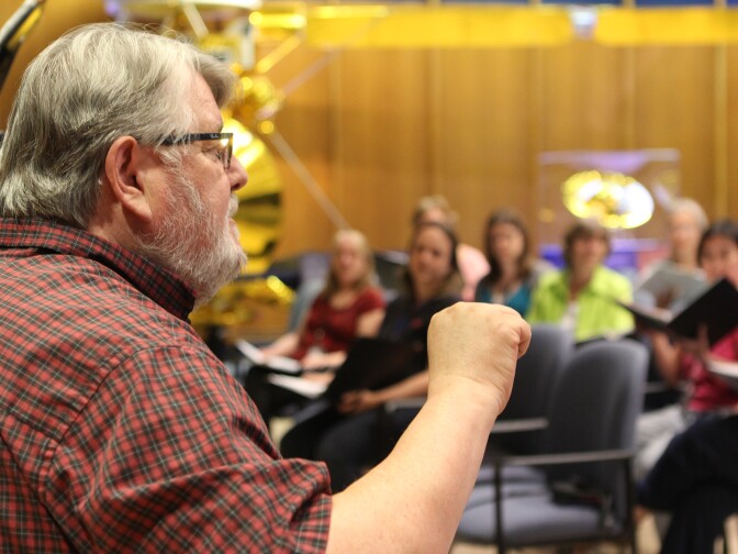 Donald Brinegar has conducted the JPL choir for the last two and a half years.