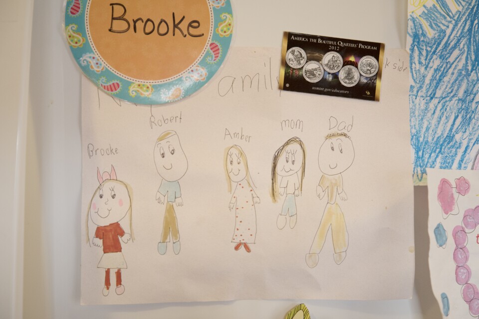 A drawing by Brooke Patterson hangs inside the family's home in Lomita, Calif. on Oct. 30, 2017.