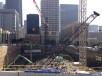 Workers at the site of the future Wilshire Grand tower set a world record for largest concrete pour in history on Sunday, Feb. 16. 