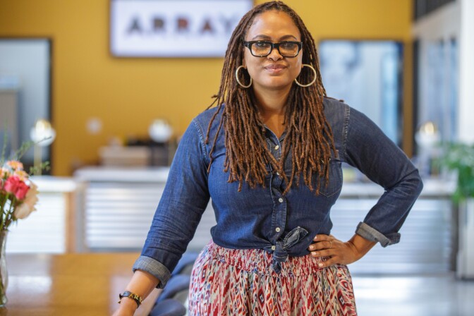 Filmmaker and producer Ava DuVernay at the headquarters of her production company, Array.