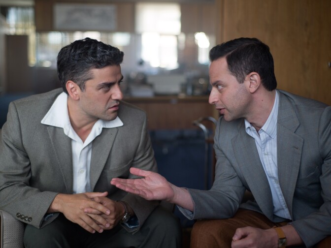 Oscar Isaac (left) stars as Peter Malkin and Nick Kroll (right) stars as Rafi Eitan in OPERATION FINALE, written by Matthew Orton and directed by Chris Weitz, a Metro Goldwyn Mayer Pictures film.
Credit: Valeria Florini / Metro Goldwyn Mayer Pictures © 2018 Metro-Goldwyn-Mayer Pictures Inc.  All Rights Reserved.