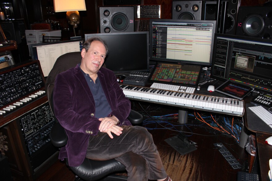 Hans Zimmer poses in his Santa Monica studio. This is where he composes all of his film scores before recording them with musicians. 