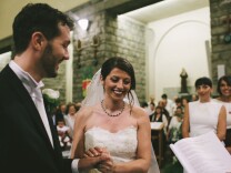 Cristian Casadei and Alice Gruppioni at their wedding in July 2013. The couple was honeymooning in Venice Beach in August 2013 when a car plowed down the pedestrian boardwalk, killing Gruppioni.