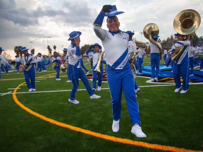 Banda El Salvador performs at Duarte High School. The band performed songs such as Flores Negras, San Miguel en carnaval and El Sombrero Azul.