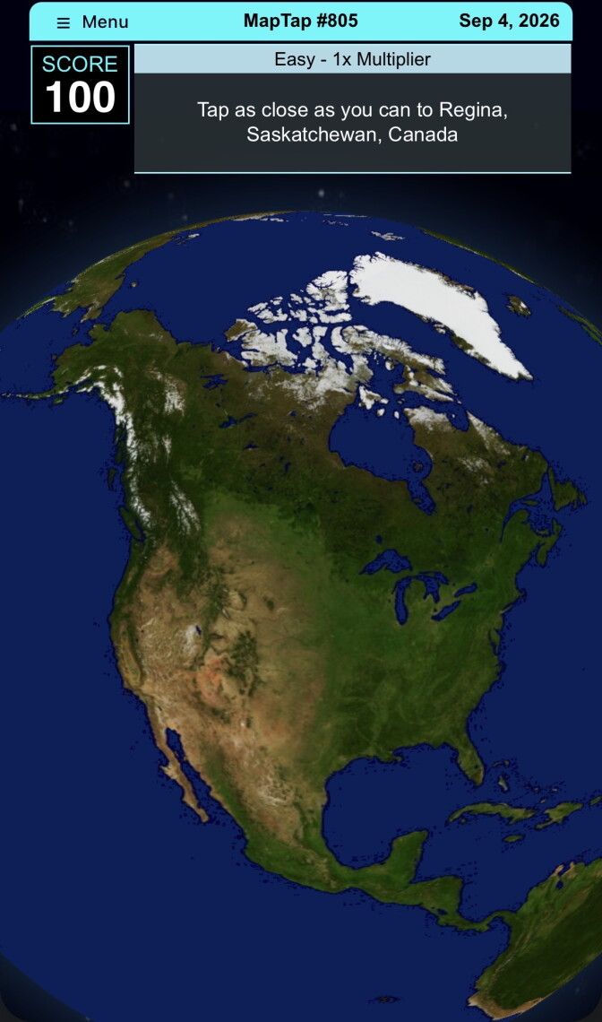 A screenshot of a globe.