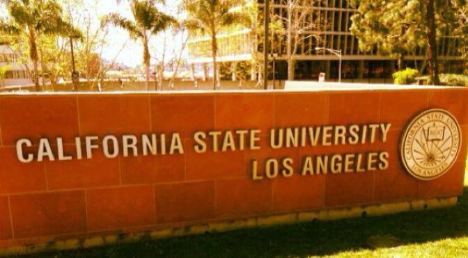 A sign at the California State University, Los Angeles campus.