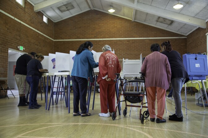 Residents of Boyle Heights vote in the primary election on Tuesday, June 5, 2018.
