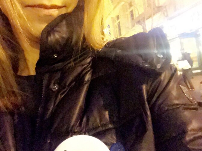 JANUARY 20, 2017 - KPCC listener Maryam Talaie, at the inauguration day protest in D.C. 