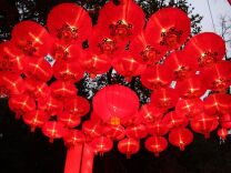 People visit a lantern show to celebrate the Spring Festival on February 17, 2013 in Guangzhou, China. The Chinese Lunar New Year of Snake also known as the Spring Festival, which is based on the Lunisolar Chinese calendar, is celebrated from the first day of the first month of the lunar year and ends with Lantern Festival on the Fifteenth day.