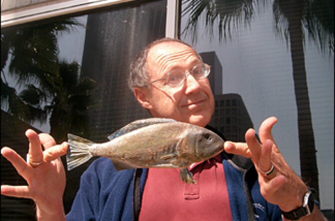 Marine biologist Dr. Milton Love and friend.