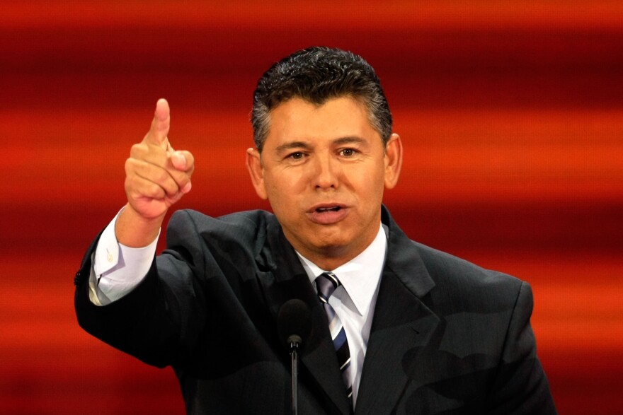 California Republican State Sen. Abel Maldonado speaks on day three of the Republican National Convention (RNC) at the Xcel Energy Center on September 3, 2008 in St. Paul, Minnesota.