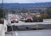 A section of the Boulder Street bridge overpass in Highland collapsed the morning of Wednesday, Dec. 22, 2010 under the surge of the Santa Ana River.
