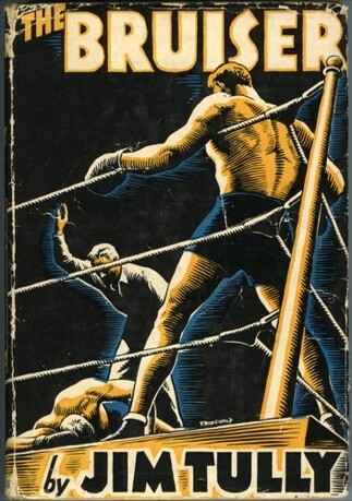 A book cover for "The Bruiser" shows a boxer down for the count