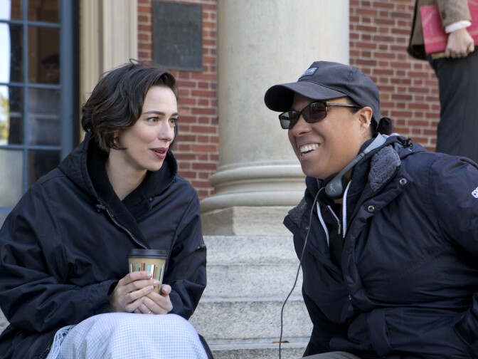 PMWW_00247_R
Actor Rebecca Hall and director Angela Robinson on the set of PROFESSOR MARSTON AND THE WONDER WOMEN, an Annapurna Pictures release.
Credit: Claire Folger / Annapurna Pictures 
