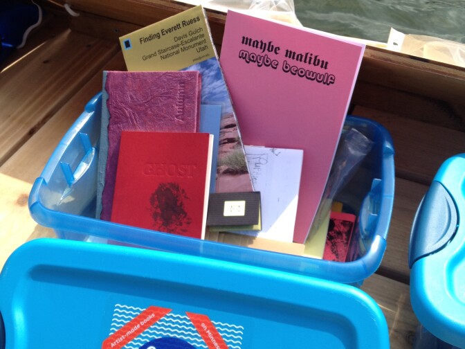 The Floating Library got its start in Minneapolis. Its creator, Sarah Peters teamed up with Machine Project to bring it to Echo Park Lake in L.A.