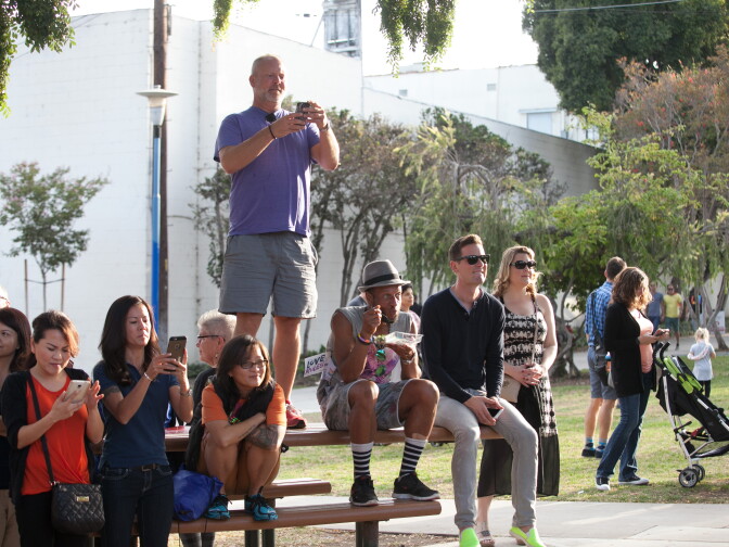 Onlookers at the Decision Day Rally in West Hollywood Park to celebrate the U.S Supreme Court decision on marriage equality on Friday, June 26, 2015.