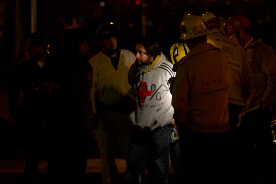 LAPD officers arrested an Occupy Los Angeles demonstrator who had planned to act as a medic.