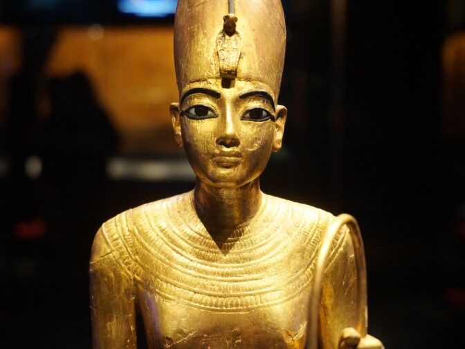 Artifacts from the "King Tut: Treasures of the Golden Pharaoh" exhibit at the California Science Center
