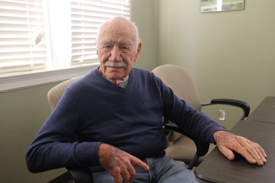 WWII veteran Larry Manzo, 90, has been practicing mindfulness at the West Los Angeles VA for about 3 years.