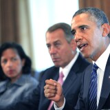 U.S. President Barack Obama meets with members of Congress in the cabinet room of the White House on September 3, 2013 in Washington, DC. Obama is urging Congress to authorize military action against Syria, and says he is willing to work with lawmakers on the wording of a specific resolution.