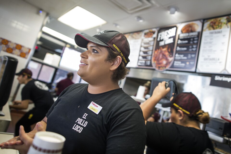 A month ago, Delaney Martinez started working at this El Pollo Loco owned by transgender activist, public speaker and businesswoman Michaela Mendelsohn. Martinez met Mendelsohn at the Los Angeles LGBT Center.