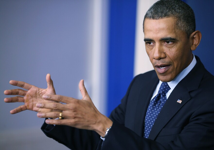 WASHINGTON, DC - MARCH 01:  U.S. President Barack Obama speaks to the media after meeting with Congressional leaders at the White House, March 1, 2013 in Washington, DC. President Obama said that no agreement was reached with Republicans to avoid the sequester that will trigger automatic domestic and defense cuts.  (Photo by Mark Wilson/Getty Images)