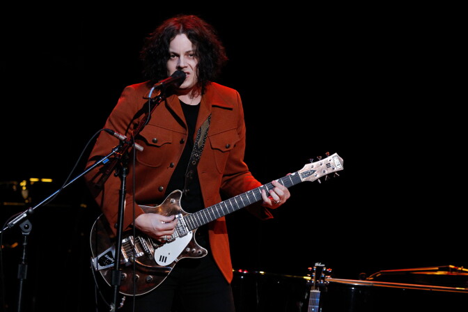 Jack White performs during Brendan Benson and Friends at the Ryman Auditorium on December 18, 2013 in Nashville, Tennessee.  