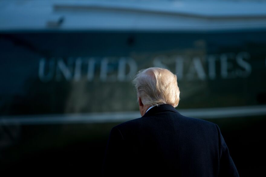 US President Donald Trump walks to Marine One on the South Lawn of the White House December 21, 2017 in Washington, DC. / AFP PHOTO / Brendan Smialowski        (Photo credit should read BRENDAN SMIALOWSKI/AFP/Getty Images)