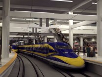 A rendering of California high-speed rail.