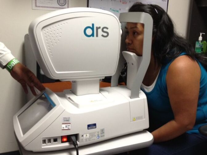 Patricia Martinez, who has diabetes, gets a retinal screening at South Central Family Health Center in South Los Angeles.