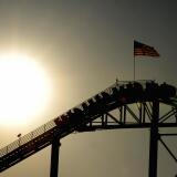 A roller coaster at the Pacific Amusement Park on the historic Santa Monica Pier, which is celebrating it's centennial year in Los Angeles on July 23, 2009.  The iconic pier built in 1909 is a major tourist attraction and has been the backdrop for countless Hollywood movies as well as the end of the famous Route 66 highway. Almost destroyed by a pair of violent storms in 1983, it was rebuilt after local residents rallied to save it from demolition.        AFP PHOTO/Mark RALSTON (Photo credit should read MARK RALSTON/AFP/Getty Images)