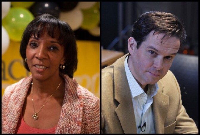 Chief Deputy DA Jackie Lacey (R) and Deputy DA Alan Jackson.