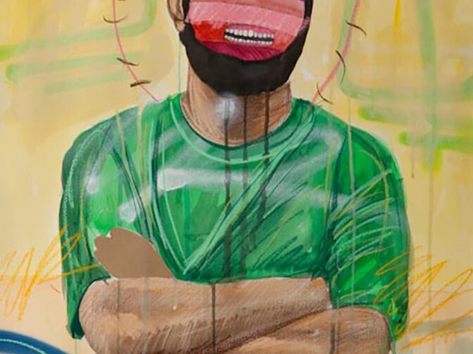 Carlos Donjuan. Night Shift #3, 2010. Mixed media on paper. Collection of Cheech Marin. 