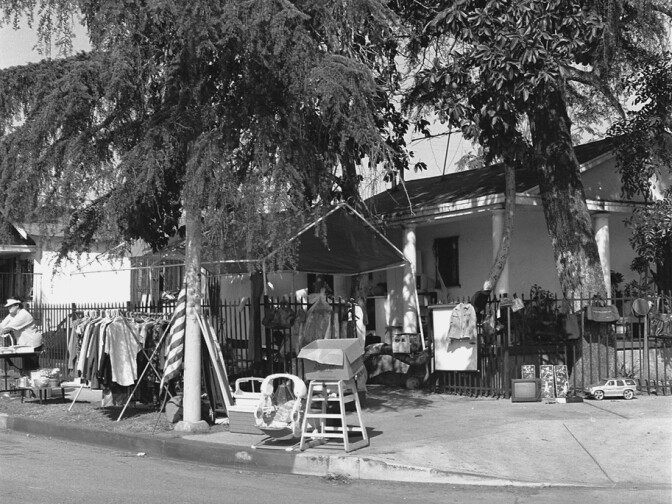 Berger captured this image of a sidewalk sale along King Boulevard in Los Angeles in 2009.