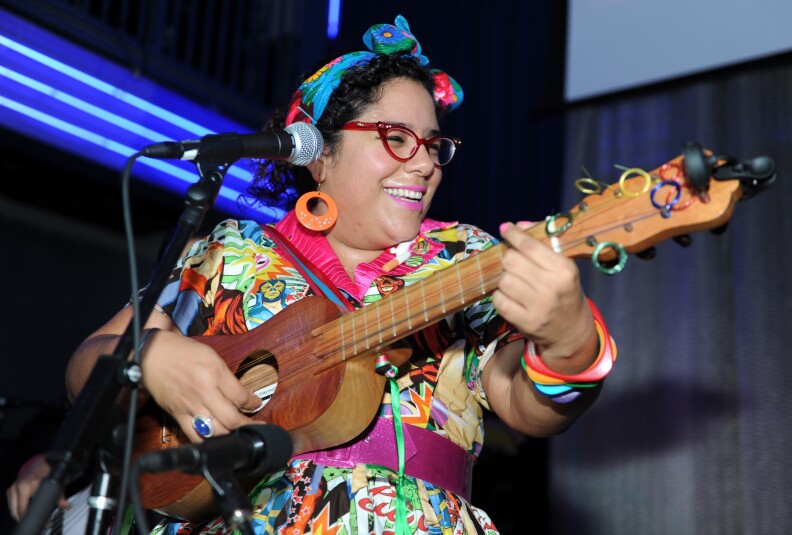  La Santa Cecilia performs on February 4, 2015 in Houston, Texas.