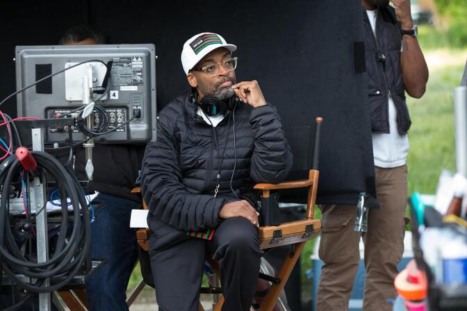 Spike Lee on the set of "Chi-Raq."