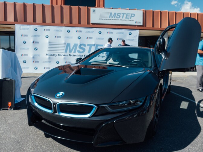 The ribbon cutting ceremony at the BMW Military Service Technician Education Program at Marine Corps Base Camp Pendleton.
