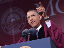 The Obama administration Thursday is defending the National Security Agency's need to collect telephone records of U.S. citizens. (Photo: President Barack Obama delivers the commencement address during a ceremony at Morehouse College on May 19, 2013 in Atlanta, Georgia).