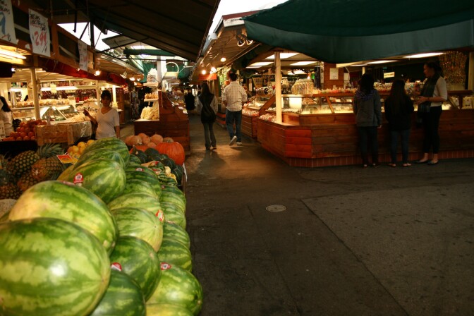 Farmers Market, Fairfax Street in Los Angeles, California.