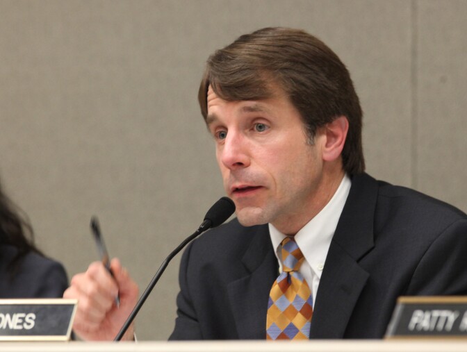 Then-Assembylman Dave Jones, D-Sacramento, chair of the Assembly Health Committee, questions Leslie Margolin, president of Anthem Blue Cross, about rising premium costs during a hearing  at the Capitol in Sacramento, Tuesday, Feb. 23, 2010.