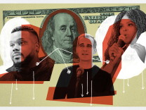 Illustration shows, from left-to-right: Former Stockton Mayor Michael Tubbs, Los Angeles Mayor Eric Garcetti, Compton Mayor Aja Brown.
