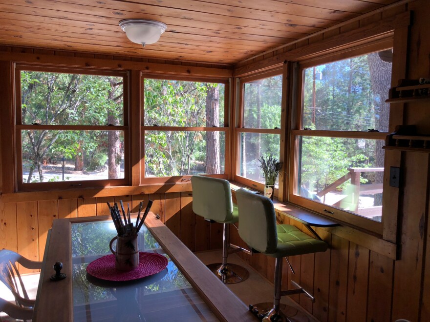 View from Lori Brookes's kitchen, before she evacuated from her home of 25 days.