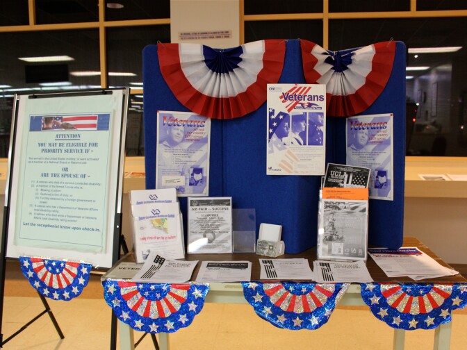 The Crenshaw office of the Employment Development Department advertises jobs for veterans.