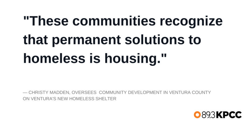 Christy Madden who oversees community development in Ventura County on Ventura's new homeless shelter.