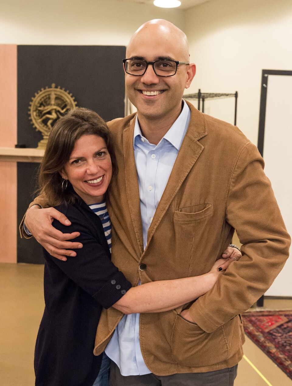 Director Kimberly Senior and playwright Ayad Akhtar in rehearsal for Akhtar’s Pulitzer-winning play “Disgraced,” which will be presented at the Center Theatre Group/Mark Taper Forum at the Los Angeles Music Center June 8 through July 17, 2016.
For tickets and information, please visit CenterTheatreGroup.org or call (213) 628-2772. 
Contact:  CTG Media and Communications/ (213) 972-7376/CTGMedia@ctgla.org
Photo by Craig Schwartz. 
