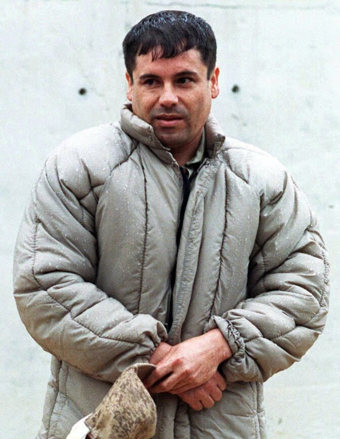 This July 10, 1993 file photo shows Mexican Joaquin Guzman Loera, aka El Chapo, at La Palma prison in Almoloya of Juarez. Guzman Loera who escaped from prison in 2001 is part of the Sinaloa Federation and is considered by Forbes magazine as the most powerful criminal in the world.