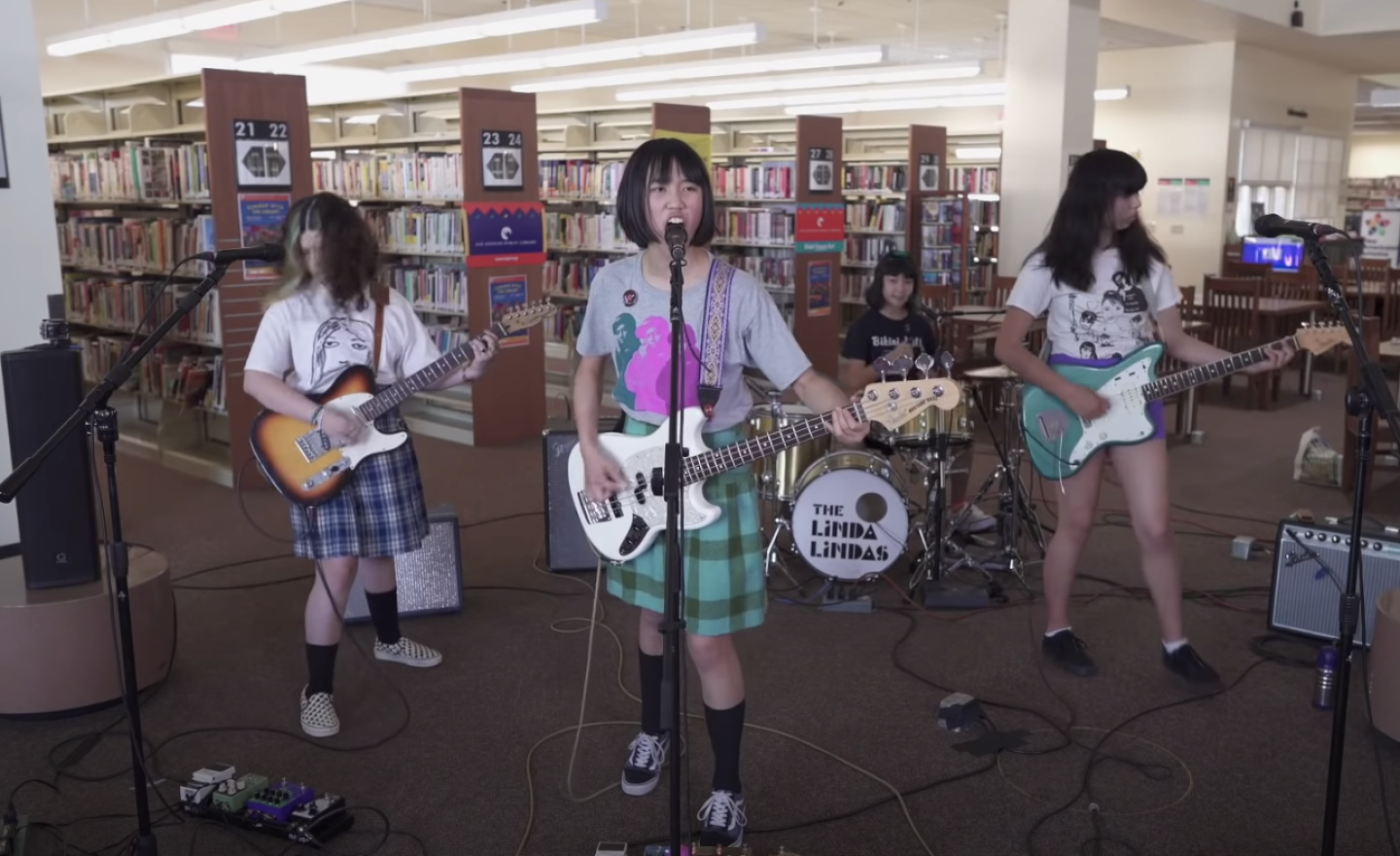 The Linda Lindas are an Asian and Latina quartet of two guitarists, a bassist and a drummer.