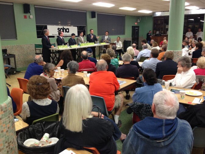 The Sherman Oaks Homeowners Association hosted a debate Wednesday night for candidates running for LA County sheriff.