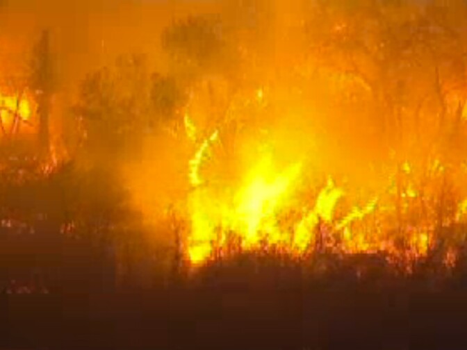 A fire burns in Riverside County Thursday, Feb. 28, 2013.