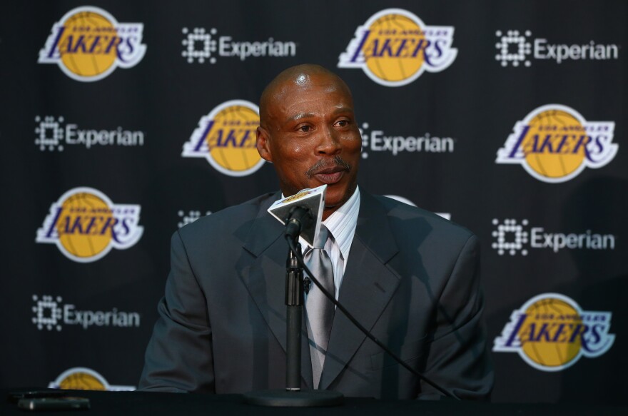 EByron Scott addresses the media after being introduced as the new head coach of the Los Angeles Lakers at Toyota Sports Center on July 29, 2014 in El Segundo, California.  